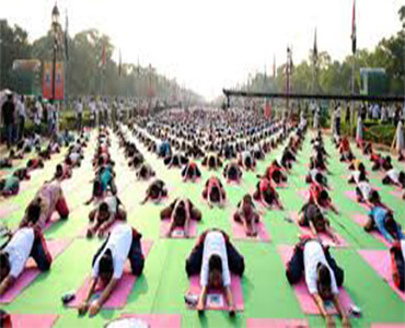 Group Yoga Gathering on International Yoga Day
