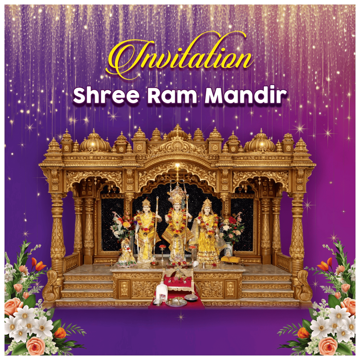 Spiritual event and temple puja invitation banner